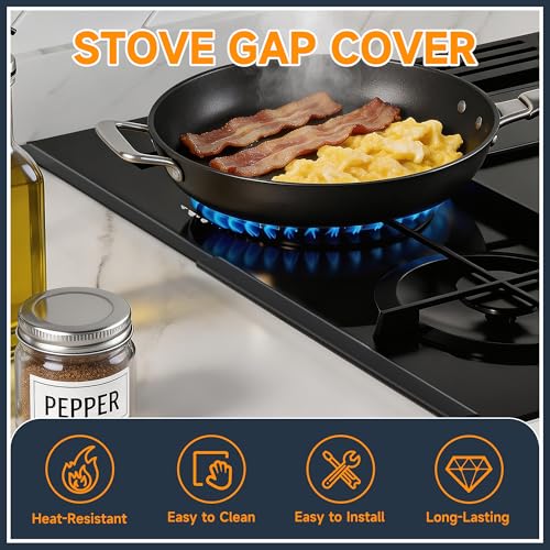 Stainless Steel Stove Gap Covers, 2-Pack Retractable 13.8"-27.5" | Heat-Resistant Gap Filler