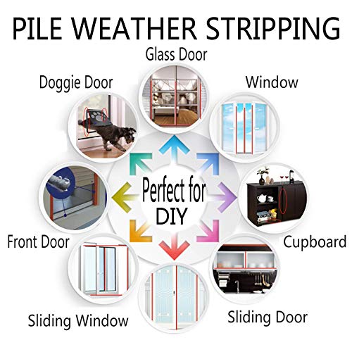 Self-Adhesive Weather Stripping Seal for Sliding Windows & Doors, 16.5ft Gray – 11/32 inch Brush Variant