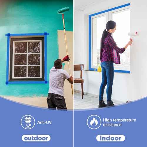 Blue Painters Tape 3Inch Wide Painters Tape Bulk 2.83Inch¡¿55 Yards Blue Masking Tape for Wall Painting Packaging DIY Project