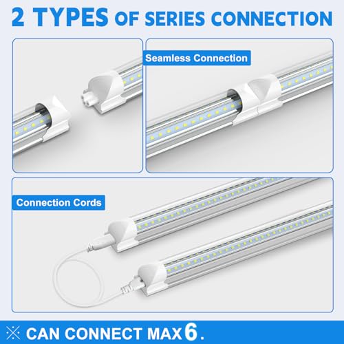 SHOPLED 4FT LED Shop Light 45W 6300LM Daylight White V-Shape Linkable 4-Pack