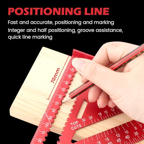 7-in Aluminum Carpenter Square Rafter/Framing Square with Red Finish – Qirvaten