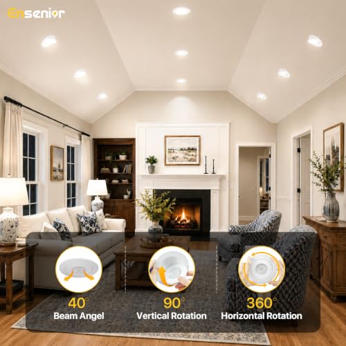 Ensenior 4 Inch Gimbal LED Recessed Light 5CCT Dimmable 9W 900LM 4 Pack