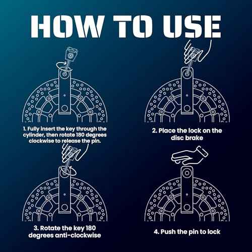 Magmaus¢ç Heavy Duty Anti-Theft Motorcycle Locks - 10mm Pin, 304 Stainless Steel Disc Lock with Reminder Cable | Theft Protection with Ergonomic Design for Motorbike, Scooter, E-Bike