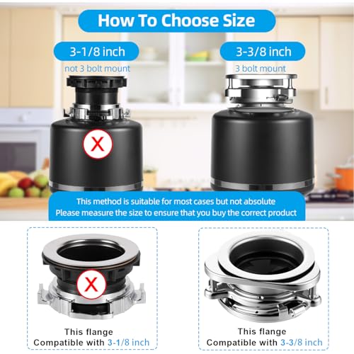 RQYEKDO 2-Pack Upgraded 3-3/8" Garbage Disposal Splash Guard Baffle