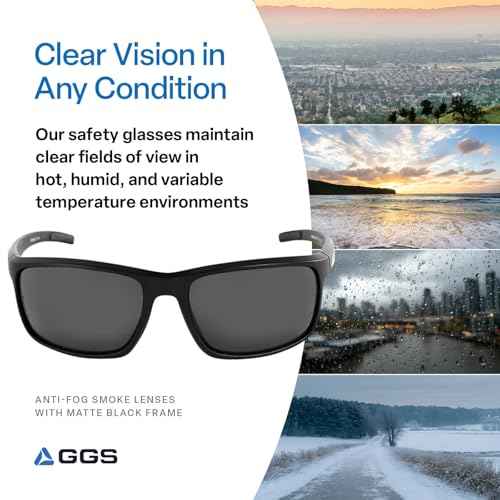 Bullhead Safety Eyewear BH2763AF Pompano, Matte Black Frame/Temple Smoke Af Lens Black Tpr Nose Piece And Temple Ends