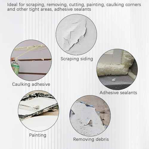4PCS Oscillating Tool Scraper Blades to Remove for Caulk Adhesive Sealant Removal, Compatible with for DewAl Bosch Dremel Rockwell