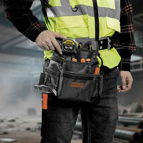 Small Tool Belt Pouches,Tool Belts for men,magnetic tool belt,11-Pockets,Electrician Construction,Carpentry.Heavy Duty nylon belt with metal buckle.1680D Oxford.