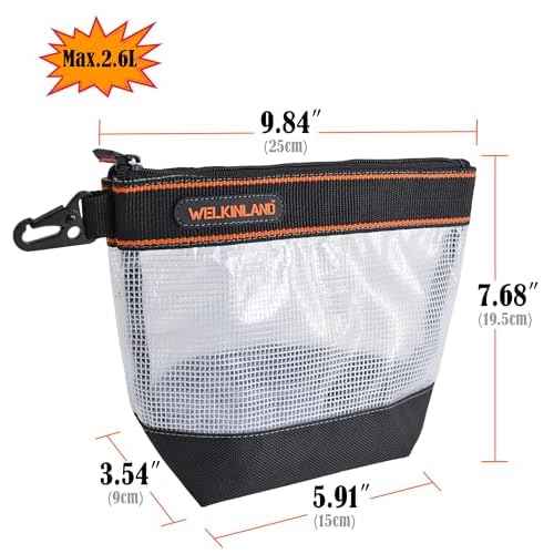 WELKINLAND 10-Inch Clear Tool Pouch Organizer - 4 Pcs Zipper Tool Bags