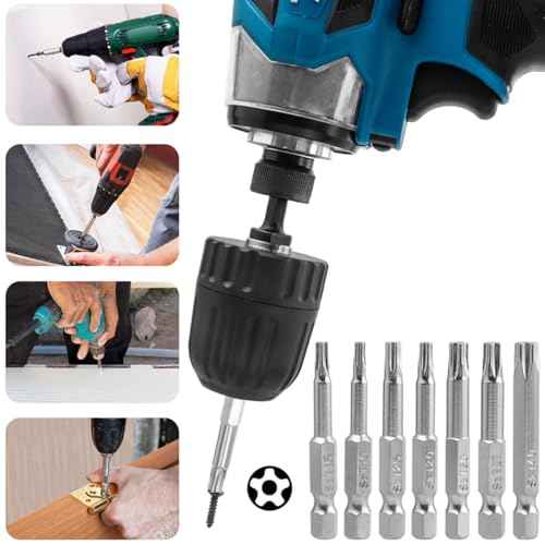 Wolfride 2 Set of 7Pcs 5 Point Torx Security Bits Magnetic 5 point Star Tamper Proof Bit Set 1/4" Hex Shank 5 Sided Torx Screwdriver Bits Set 2-Inch Length |T10 T15 T20 T25 T27 T30 T40