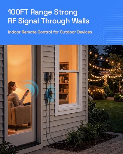 HBN Waterproof Outdoor Wireless Remote Control Outlet - 1 Pack