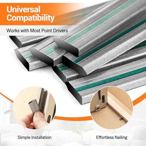 meite Flexible Points, 5/8" (15 mm) Picture Frame Point Nails Refill (1000PCS) for Point Driver, Ideal for Photo Frame Panels and Artwork Fixation