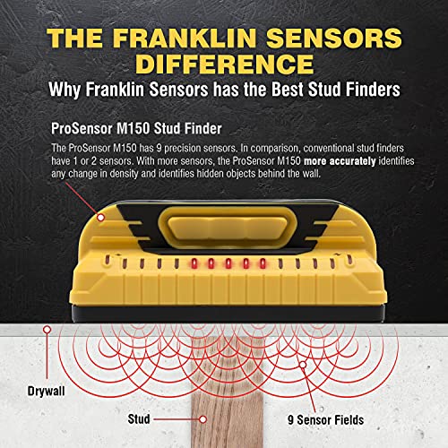 ProSensor M150 9-Sensor Stud Finder with Deep Scan & Live Wire Detection