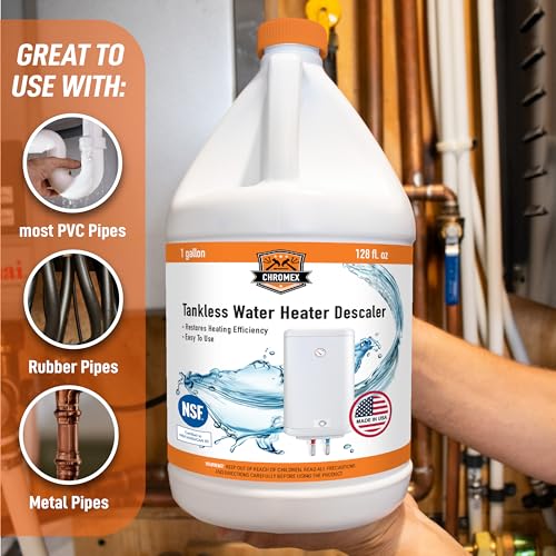 Chromex NSF-Certified Tankless Water Heater Descaling Solution 1 Gallon - Model THIS