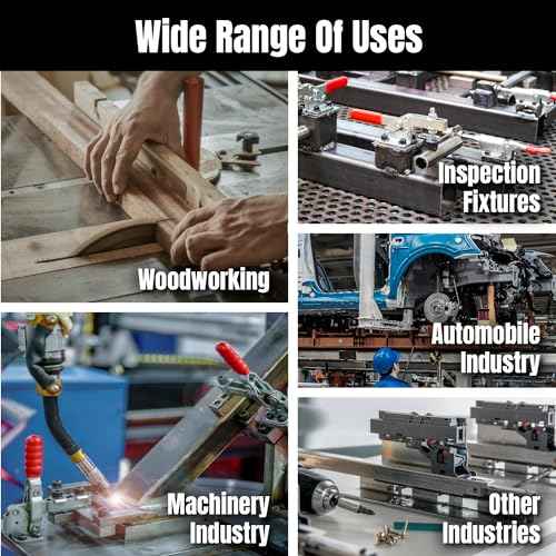 POWERTEC 2PK J Hook Toggle Clamp, 375 lbs Holding Capacity, 451 Adjustable Pull Action Latch for Smoker, Tool Box, Woodworking Jigs and Fixtures, Cabinet, Lids, Door, Truck (20308-PV2)