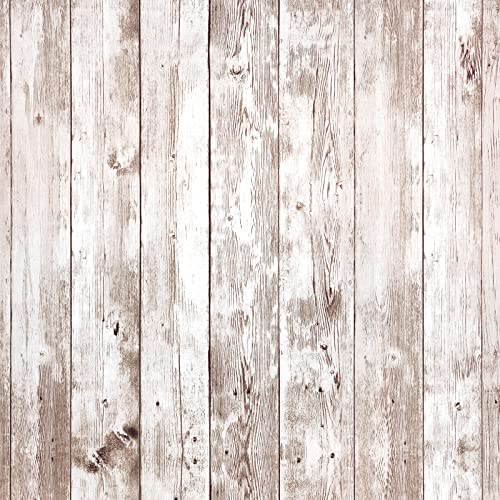 VEELIKE Aged Brown Shiplap Peel and Stick Wallpaper Farmhouse Wood Contact Paper for Walls Cabinets 17.7''x118'' Wood Wallpaper Removable Self Adhesive Bulletin Board Paper Roll for Classroom Bathroom