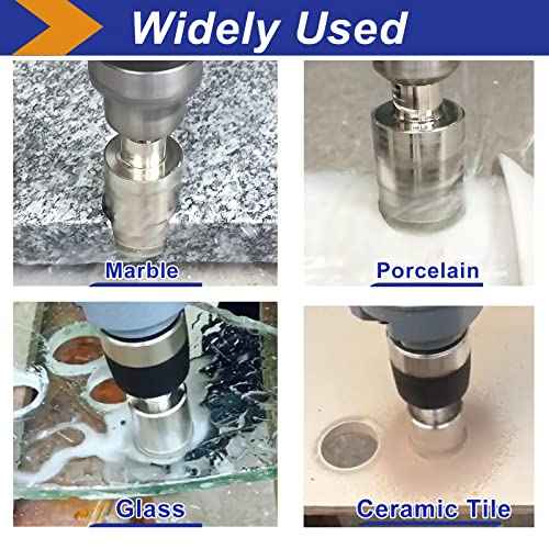 1 Inch Diamond Hole Saw with Pilot Bit, 1" Tile Hole Saw with Center Drill Bit for Marble, Granite, Ceramics, Porcelain Tiles, 1-1/2" Depth of Cut for Thick Countertops