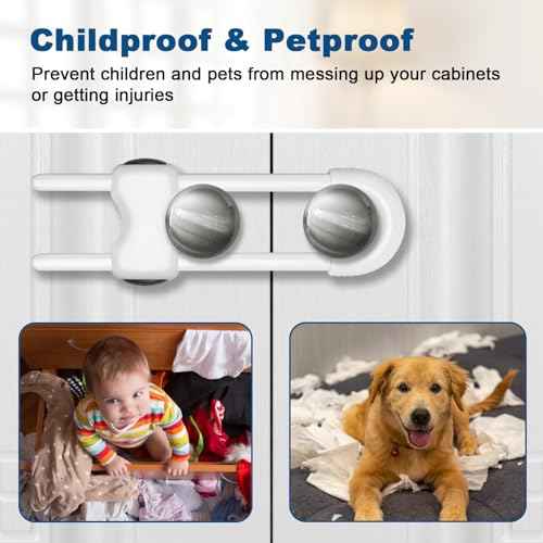 Cabinet Locks for Babies,Child Proof Cabinet Locks,4 Pack U-Shaped Baby Proofing Cabinets,Child Locks for Cabinets and Drawers,Child Safety Cabinet Locks with Adjustable(White)