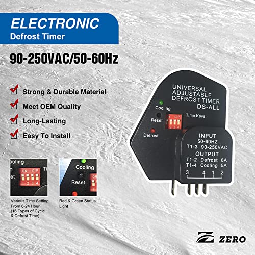 Zero DS-All Adjustable Defrost Timer for Fridge & Freezer Replacement