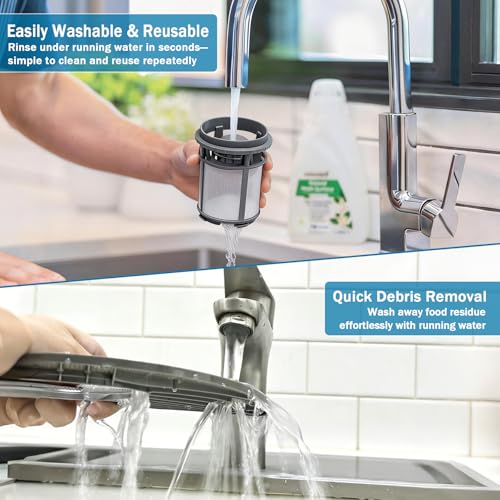 BigHead W10872845 Dishwasher Pump Filter Cup & WPW10463906 Screen Filter – 2-in-1 Replacement Kit