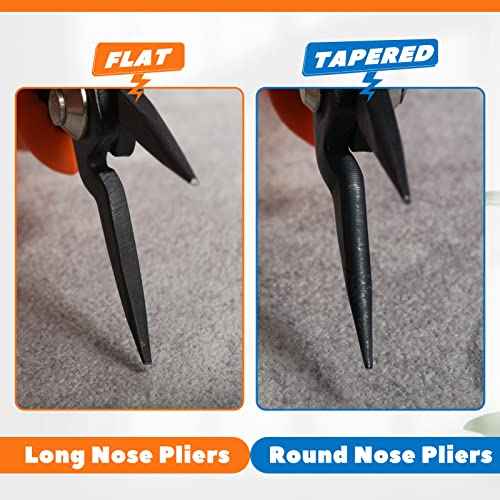 5-Inch Long Nose Pliers Specialty Pointed Nose Tweezer Nose Pliers 1mm Diameter Tip Mini Needle Nose Chain Nose Pliers Flat Smooth Jaw Precision Pliers Jewellery Making Tool