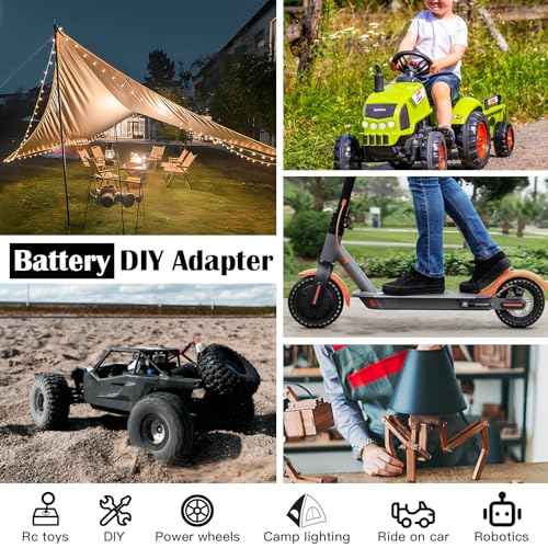 1 Packs Power Wheel Adapter for Milwaukee M12 Battery Adapter 12V Power Wheel Battery Conversion Kit with Switch, Fuse & Wire Terminals, 12AWG Wire, Power Connector for DIY Rc Car Toys and Robotics