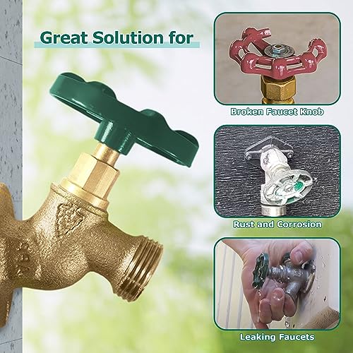 Dreyoo Green Oval Outdoor Faucet Handle 3/8 in 12 Point Replacement