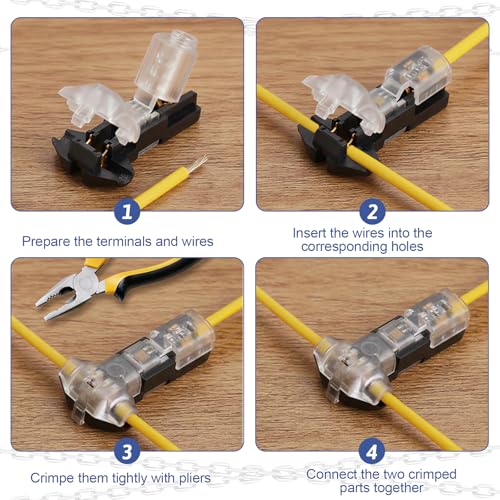 10 Pcs Low Voltage T Tap Wire Connectors for LED, Audio, Video Wiring