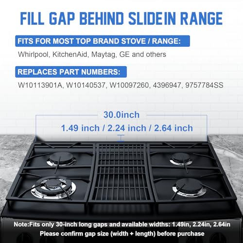 30-Inch Slide-In Range Rear Filler Kit - Black (1.49''/2.24''/2.64'' widths) Eveanro