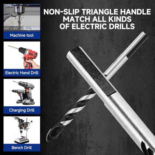 10PCS Masonry Drill Bit Set, Carbide Tip for Concrete/Brick/Tile/Glass/Wood/Etc, Industrial Strength, Includes Sizes: 1/8" - 1/2" by Tuvkkgui