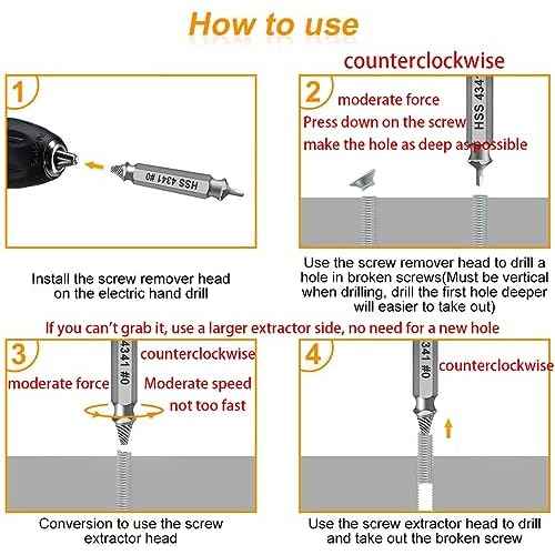 Gifts for Men,Damaged Screw Extractor Set-Christmas Stocking Stuffers for Men Adults Him,Mens Gifts for Dad,Husband,Stripped Screws Nuts & Bolts Drill Bit Tools for Easy Removal of Rusty Broken Screw