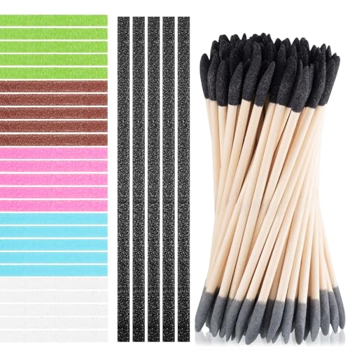 Nuanchu 60 Pcs Detail Sanding Sticks Tiny Sanding Sticks for Plastic Models Micro Polishing Sticks for Wood Art Sanding Strips for Tight Spaces Matchsticks Sanding Accessory for Metal Model Craft