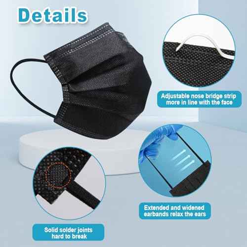 Individually Wrapped 4-Layer Filter Disposable Face Mask Single Use Dust Safety Face Mask Flat Earloop Latex-Free 50pcs