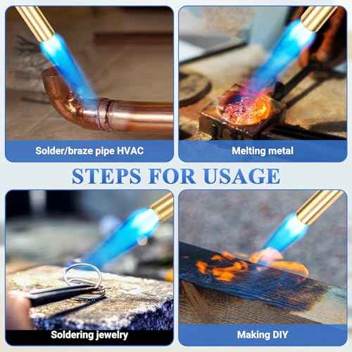 Propane Torch Kit, Mapp Gas Torch with Cylinder Clip, 5ft Hose and Trigger Start Adjustable Flame, Brazing Torch Kit for Soldering, DIY, Jewelry(Propane Cylinder Not Included)