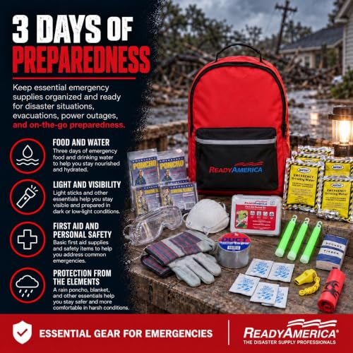 Ready America Tornado Emergency Kit for 2 Persons - 3 Day Survival Backpack