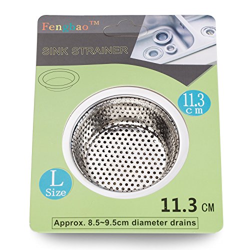 Fengbao 2-Pack Stainless Steel Kitchen Sink Strainer 4.5" Large Wide Rim