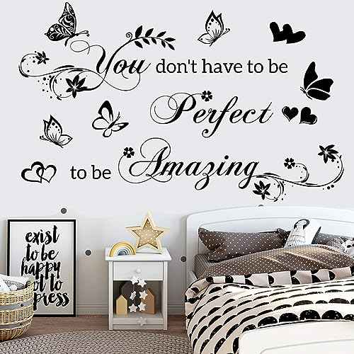 Inspirational Vinyl Wall Decals Quotes Stickers for Bedroom, Living Room, Home Decor - Teen Dorm Room Decal (Black)