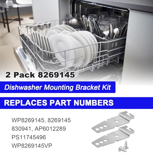 Dishwasher Under-Sink Mounting Bracket 8269145 – 2 Pack, Fits Whirlpool & More