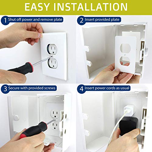Wappa Baby Outlet Cover Box Baby Proofing 1-Pack White - Toddler Safety