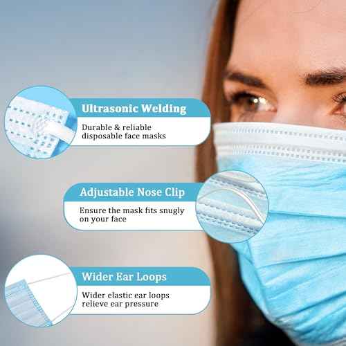 Disposable Face Masks, 100PCS 3 Ply Protection Mask