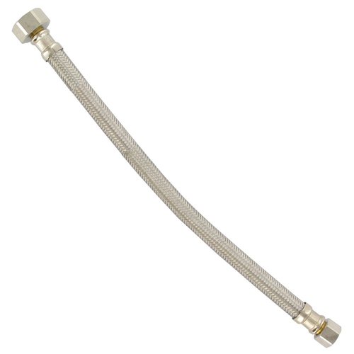 Neo-Pure 30-Inch Braided Polymer Water Supply Line with 3/8-Inch Compression Inlet x 1/2-Inch Female Iron Pipe Outlet, Flexible Connector for Residential Use