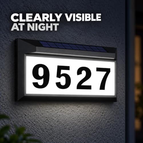 Eyrosa Solar Address Sign Lighted House Numbers - Black, 1 Pack
