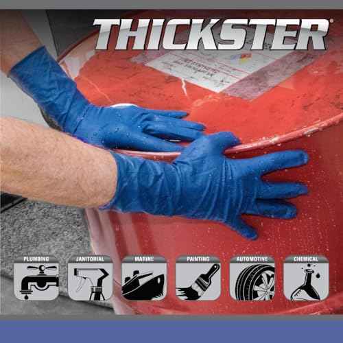 SAS Safety 6604-20 Thickster Powder Free Exam Grade Disposable Latex 14 Mil Gloves, Extra Large, 50 Gloves by Weight