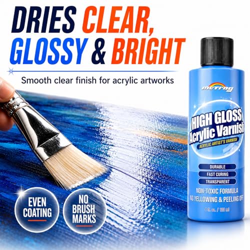 High Gloss Clear Acrylic Paint Sealer for Art & Crafts - Non-Yellowing Varnish