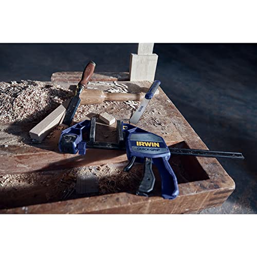 IRWIN QUICK-GRIP Bar Clamps for Woodworking, One-Handed, Heavy-Duty, 12" (1964712)