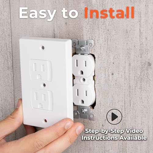 4-Pack Self-Closing Outlet Covers Baby Proofing - for Standard Single Screw & Decorator 2-Screw Outlets - Child Proof Sliding Outlet Covers