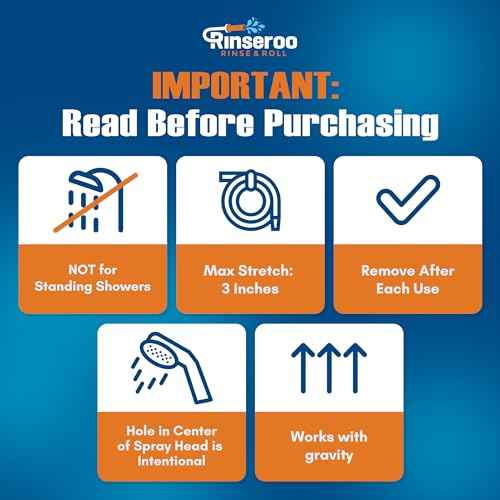 Rinseroo: Slip-On Tub Hose ? As Seen on Shark Tank ? 5ft Flex Bathtub Faucet Sprayer ? Easy Rinse for Pets, Hair & Cleaning ? No Installation Needed ? Fits Faucets Up to 3¡± Wide ? Mess-Free & Portable