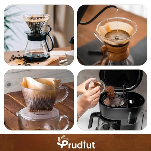 Prudiut 200 Count #4 Cone Coffee Filters U4/200Pcs for Ninja & Drip Coffee Makers