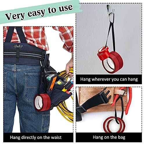 Shappy 3 Packs Electrical Tape Holder Chain Strap Thong Waist Tape Holder Lanyard with Metal Clips for Gaffers Tool Belts Photography Stage Carrying Tool