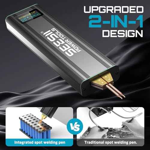 SEESII Battery Spot Welder: Spot Welder for Lithium Batteries/18650, Mini Battery Welder with Built-in Rechargeable Battery, Spot Welding for 0.1-0.2mm Nickel Sheets/Iron/Stainless Steel Sheets