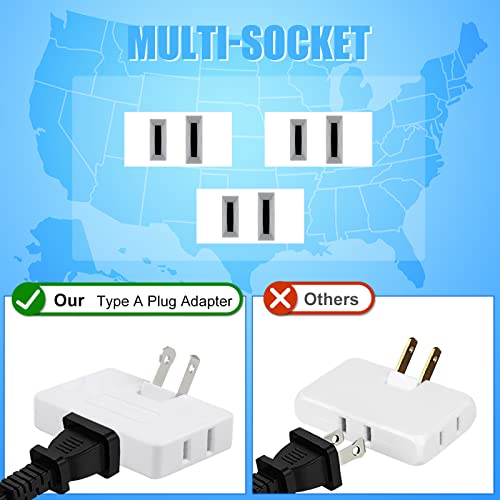 Romeda 3-Pack White Flat Wall Outlet Extenders Foldable 3-Way Adapter for Home & Travel